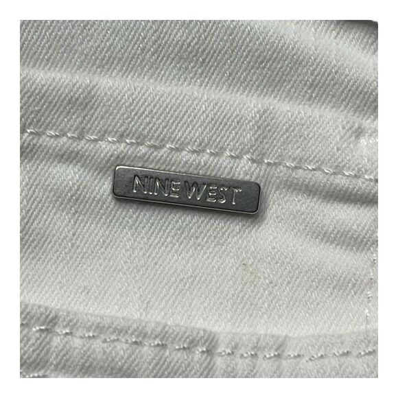 NWT Nine West Chrystie Capri Womens Size 8 Bright White Mid Rise Stretch - Picture 10 of 10